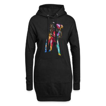 Cadeau krav maga - Sweat-shirt à capuche long Femme - noir - Devant