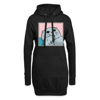 Chat foldex - Sweat-shirt à capuche long Femme - noir - Devant