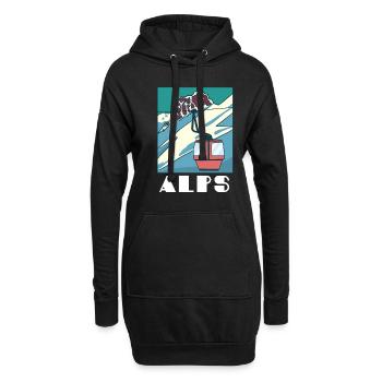 Alpen - Hoodie-Kleid - Schwarz - Vorne