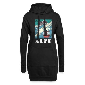Alpen Geschenk - Hoodie-Kleid - Schwarz - Vorne
