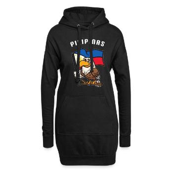 Philippines Eagle - Sweat-shirt à capuche long Femme - noir - Devant