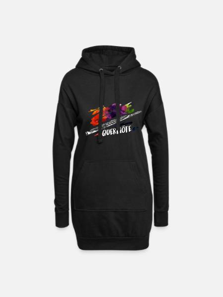 Querflöte Orchester Jazz Geschenk - Hoodie-Kleid - Schwarz