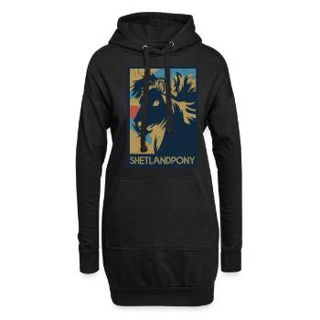 Shetlandpony - Hoodie-Kleid - Schwarz - Vorne