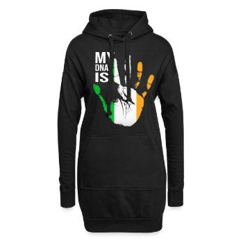 My DNA Is Irish, Irish Hand, Ireland Flag, Irish - Hoodie-Kleid - Schwarz - Vorne