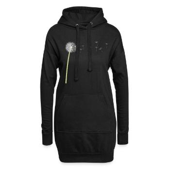 Pusteblume Löwenzahn Motiv Samen Dandelion Fliegen - Hoodie-Kleid - Schwarz - Vorne