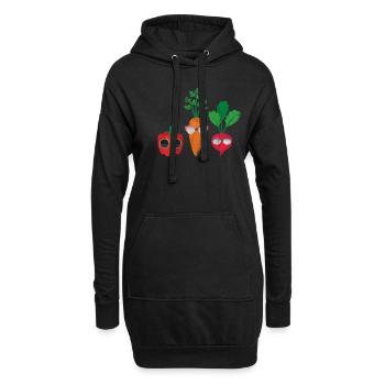 Vegan - Hoodie-Kleid - Schwarz - Vorne