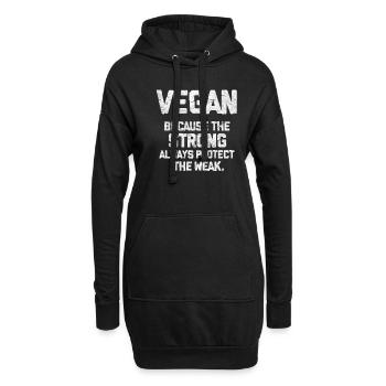 Végétalien Végétalien Végétalien Végétarien Végétarien - Sweat-shirt à capuche long Femme - noir - Devant