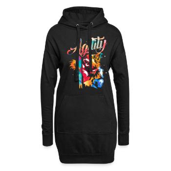 Hunde Agility - Hoodie-Kleid - Schwarz - Vorne