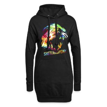 Shetlandpony - Hoodie-Kleid - Schwarz - Vorne