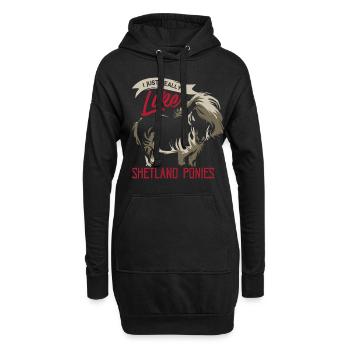 Shetlandpony - Hoodie-Kleid - Schwarz - Vorne
