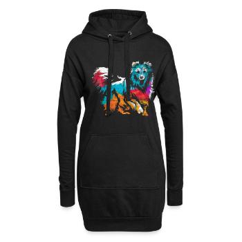 Shetland Chien de berger Cadeau - Sweat-shirt à capuche long Femme - noir - Devant