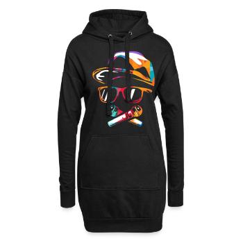 Hip hop - Sweat-shirt à capuche long Femme - noir - Devant