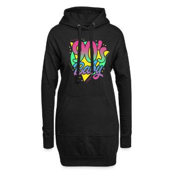 90er Jahre Neunziger 90s Retro Vintage Geschenk - Hoodie-Kleid - Schwarz - Vorne