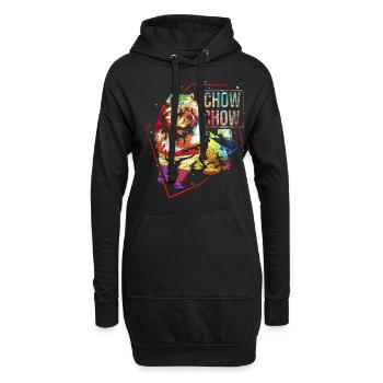 Cadeau Chow Chow - Sweat-shirt à capuche long Femme - noir - Devant