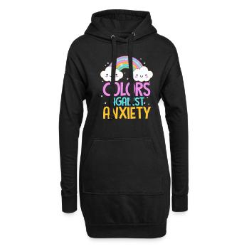 Anxiété Anxiété Déprimé Anxieux Cadeau - Sweat-shirt à capuche long Femme - noir - Devant