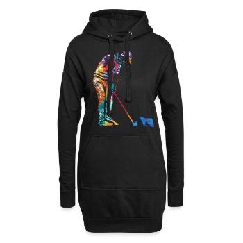Minigolf Geschenk - Hoodie-Kleid - Schwarz - Vorne