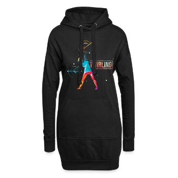Baton Twirling Geschenk - Hoodie-Kleid - Schwarz - Vorne
