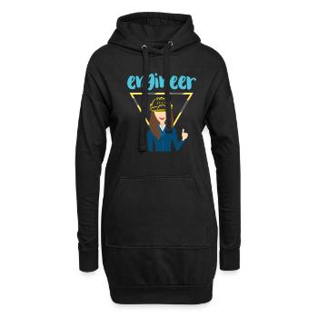 Engineer engineer woman - Hoodie Dress - black - Front