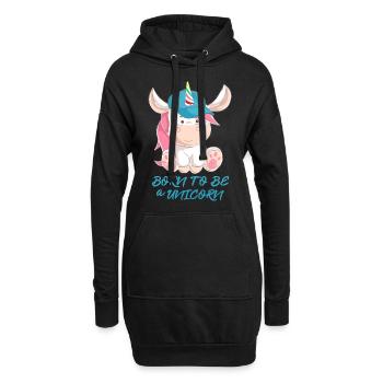 Né pour être une licorne - Sweat-shirt à capuche long Femme - noir - Devant