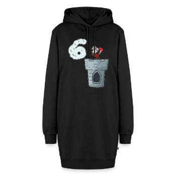 Ritterburg Ritter 6. Geburtstag - Hoodie-Kleid - Schwarz - Vorne