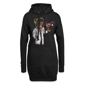 Chien gynécologue - Sweat-shirt à capuche long Femme - noir - Devant