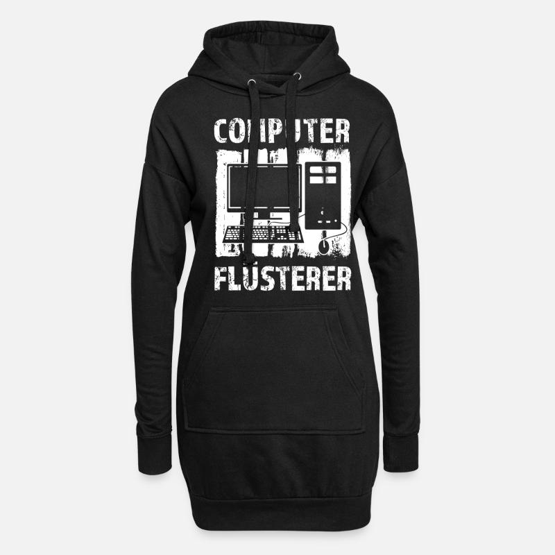 Computer Flüsterer - Hoodie-Kleid - Schwarz