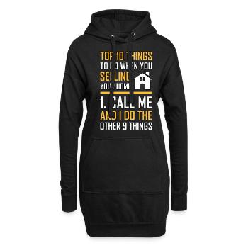 Makler Immobilienmakler Haus Immobilie Verkaufen - Hoodie-Kleid - Schwarz - Vorne