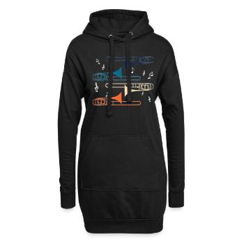 Trombone trombone musique folk cadeau - Sweat-shirt à capuche long Femme - noir - Devant