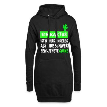 Lustiges Kaktus Spruch Design - Hoodie-Kleid - Schwarz - Vorne