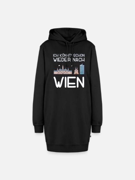 Ich könnt schon wieder nach Wien - Hoodie-Kleid - Schwarz