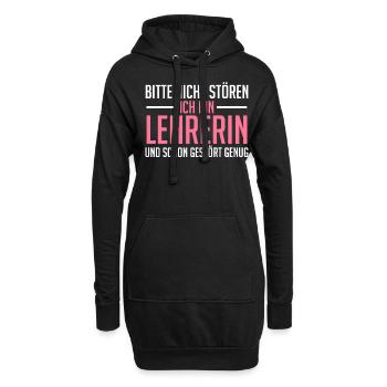 Lehrerin Unterricht Grundschullehrerin - Hoodie-Kleid - Schwarz - Vorne