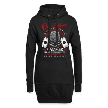 Odin Nordische Mythologie & Wikinger Walhalla - Hoodie-Kleid - Schwarz - Vorne
