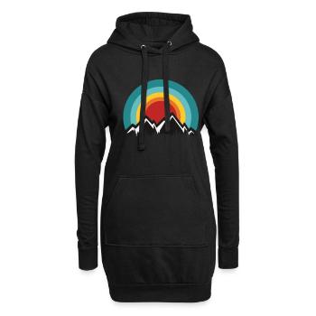 montagnes - Sweat-shirt à capuche long Femme - noir - Devant