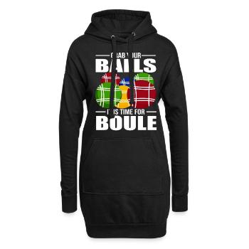 Pétanque - Hoodie-Kleid - Schwarz - Vorne