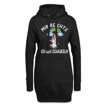 Mir Reichts Ich Geh Schaukeln Einhorn - Hoodie-Kleid - Schwarz - Vorne