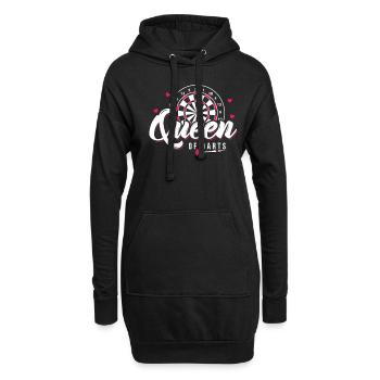 Cadeau de fléchettes de joueur de fléchettes Queen of Darts - Sweat-shirt à capuche long Femme - noir - Devant