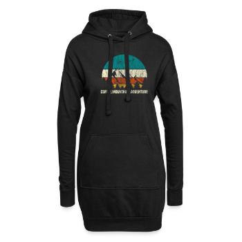 Coffee mountains adventure hiking climbing gift - Hoodie Dress - black - Front