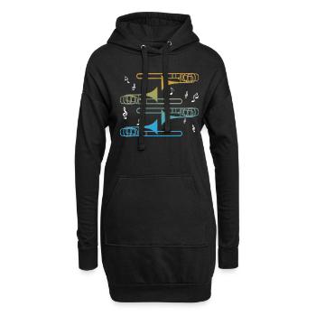 Posaune - Hoodie-Kleid - Schwarz - Vorne