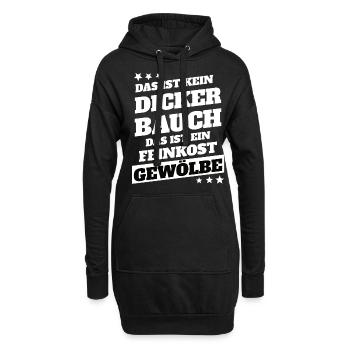 Kein Dicker Bauch - Hoodie-Kleid - Schwarz - Vorne