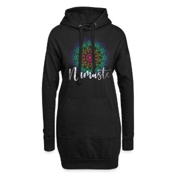Hatha Yoga Vidya Namaste Bikram Chakra Asanas - Sweat-shirt à capuche long Femme - noir - Devant