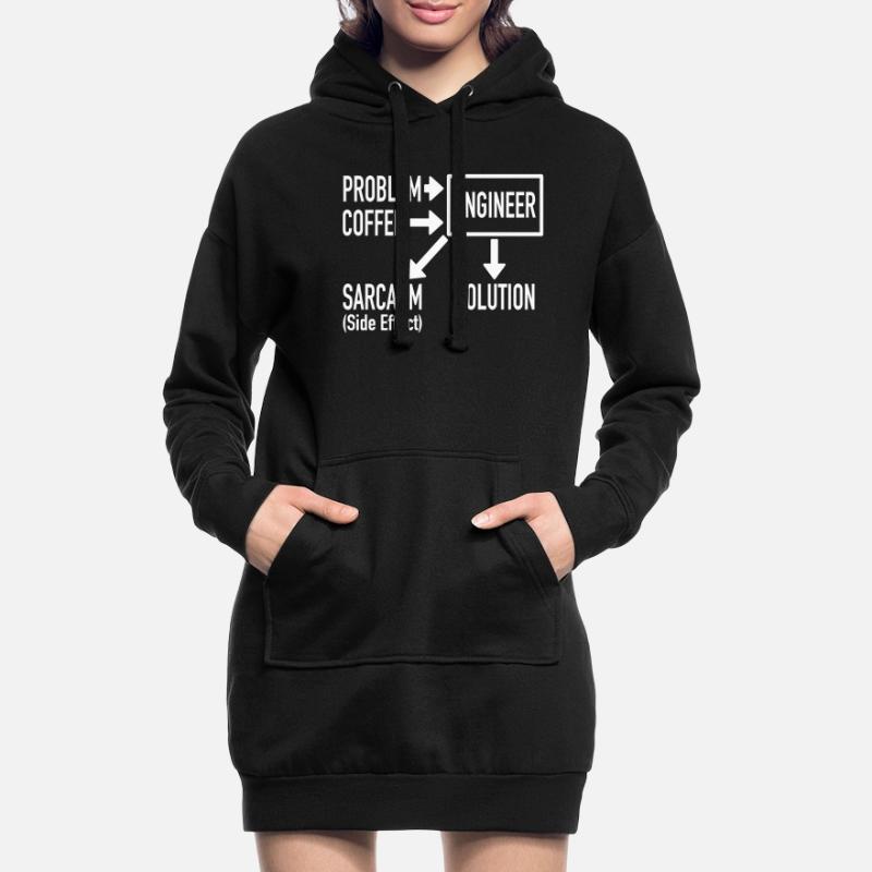 Engineer Problem Coffee Sarcasm Solution Geschenk Hoodie-Kleid