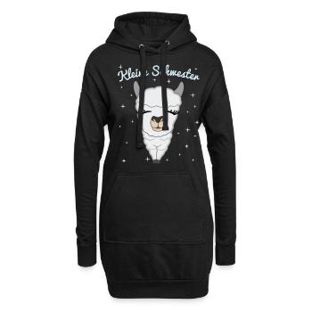 Kleine Schwester Geschenk Lama Alpaka - Hoodie-Kleid - Schwarz - Vorne