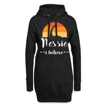 Loch Ness Monster - Nessie - Vintage - Hoodie-Kleid - Schwarz - Vorne