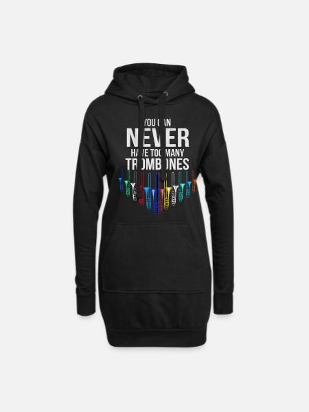 Posaune - Hoodie-Kleid - Schwarz