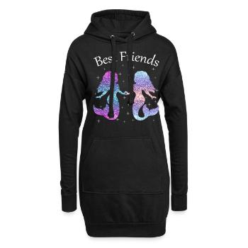 Meilleur ami meilleur cadeau sirène ami - Sweat-shirt à capuche long Femme - noir - Devant