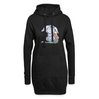lièvre - Sweat-shirt à capuche long Femme - noir - Devant