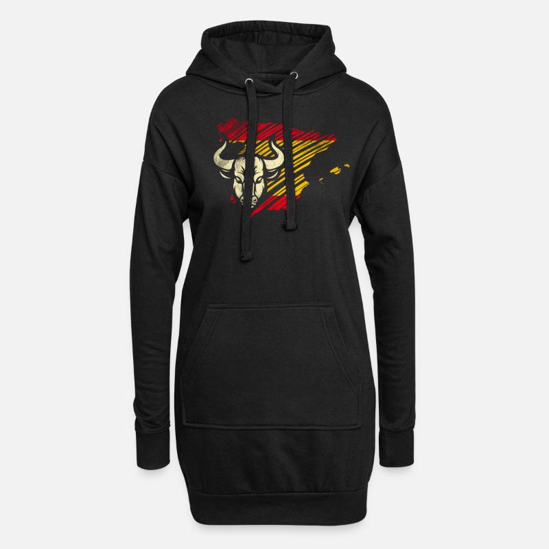Spanien - Hoodie-Kleid - Schwarz