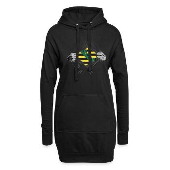 Armoiries de Saxe pour la fière Allemagne de l'Est de Saxe - Sweat-shirt à capuche long Femme - noir - Devant