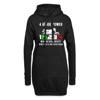 Simson S51 Gänge Schalten, 2 Takt Power DDR Moped - Hoodie-Kleid - Schwarz - Vorne