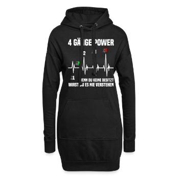 Simson S51 Gänge Schalten, 2 Takt Power DDR Moped - Hoodie-Kleid - Schwarz - Vorne